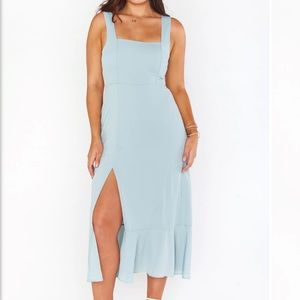 Claire Midi Dress silver sage crisp SHOW ME YOUR MUMU